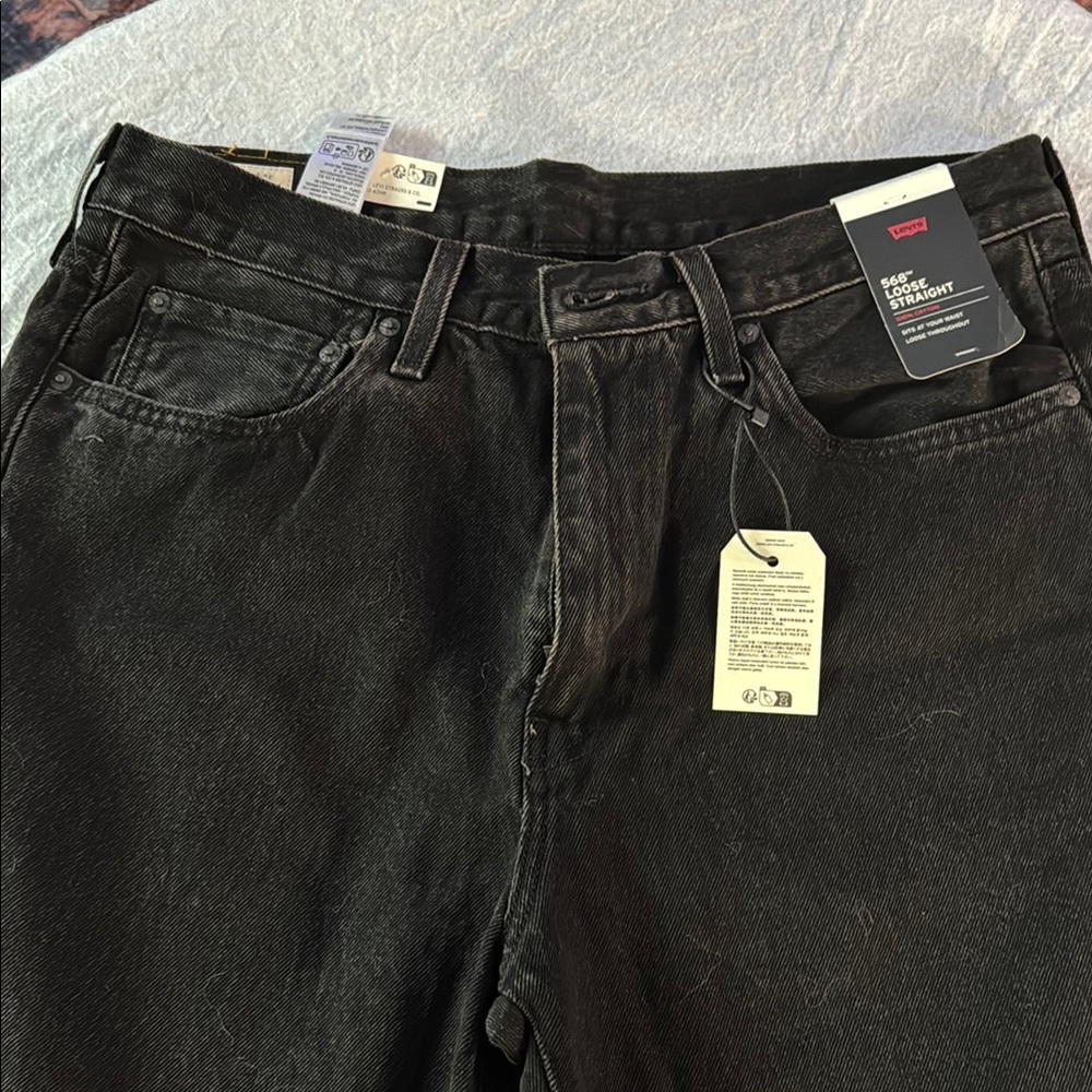 Levi's Black Slim Straight Jeans Classic Denim